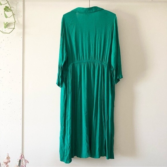 Torrid Green Button Up Long Sleeve Dress Size 2X - Picture 5 of 7